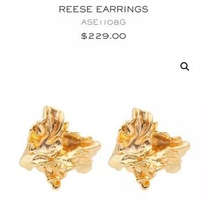 Amber Sceats 24K Gold Sculptural Earrings Plated $229 REESE Curateur New W Pouch